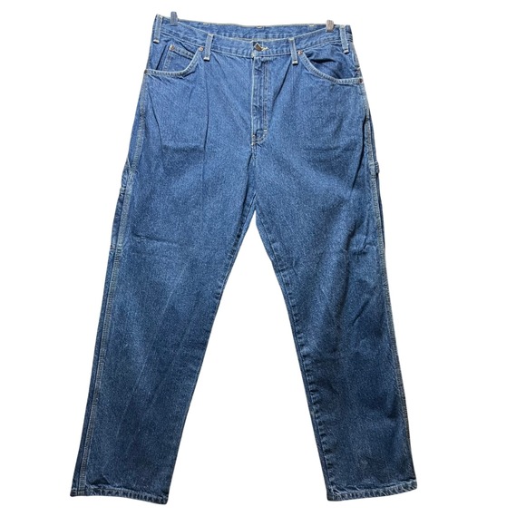 Dickies‎ Carpenter Jeans Relaxed Fit Utility Denim Pants Blue 36x32 - Picture 1 of 8